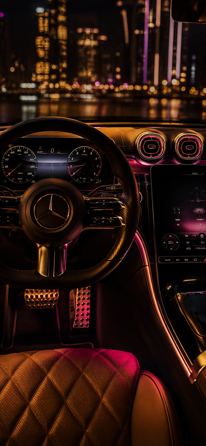 Ambient Mercedes Interior Lighting Wallpaper