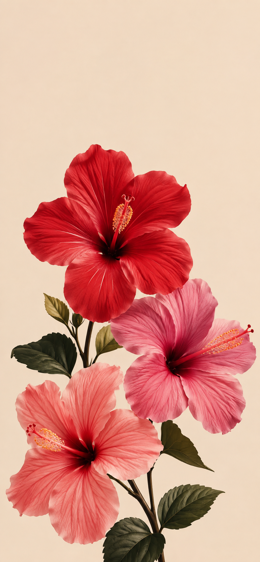 Minimalist Hibiscus Flower Wallpaper