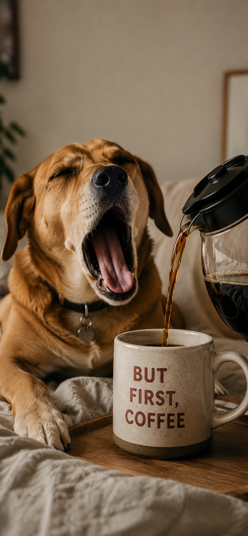 Witty Coffee Dog Wallpaper